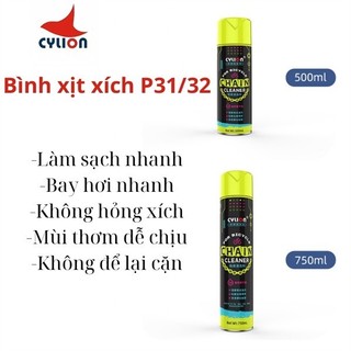 Bình xịt Tẩy rửa dầu xích Cylion P31/32 chính hãng