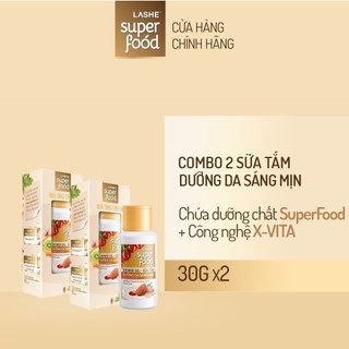 Combo 2 sữa tắm lashe superfood dưỡng da sáng mịn 30g