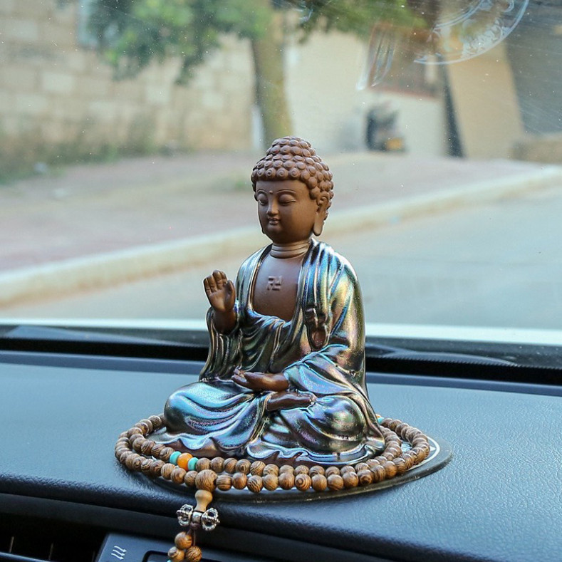 [Tặng Đế + Vòng Gỗ] Tượng Phật Quan Âm , Phật Tổ Gốm Cao Cấp Để Xe Ô Tô