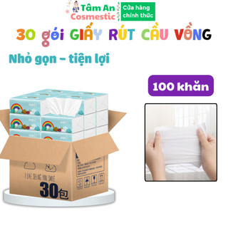 Khăn giấy rút, giấy lau miệng, khăn giấy cầu vồng đa năng, tiện dụng, khăn rút 100 khăn, giấy rút đa năng