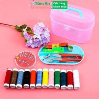 Hộp kim chỉ 55 món đa năng tiện dụng, hộp đựng kim chỉ, bộ kim chỉ đa năng, kim chỉ khâu quần áo