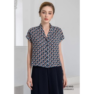 Áo croptop họa tiết cổ 2 ve cách điệu nữ Mazano