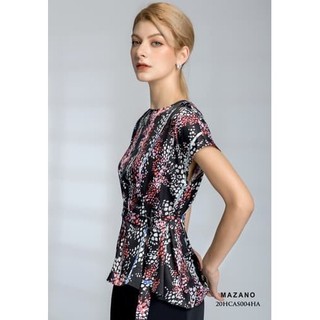 Áo top dài cách điệu thắt đai lệch nữ Mazano