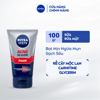 Sữa Rửa Mặt NIVEA MEN Acne Oil Clear Bọt Mịn Ngừa Mụn | Sạch Sâu (100 g) - 82378