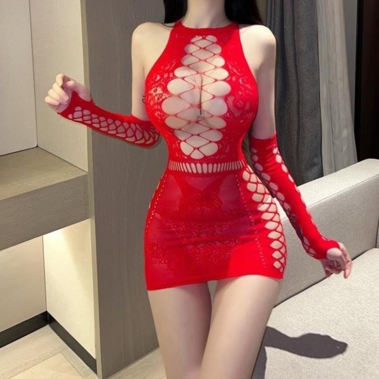 Bộ Đồ Ngủ Ren Lưới Body Mắt Xích Xẻ Ngực Sexy Quyến Rũ Gợi Cảm, Bộ Bodysuit Ôm Sát Khiêu Gợi Nóng Bỏng Kèm Găng - UM138 | BigBuy360 - bigbuy360.vn