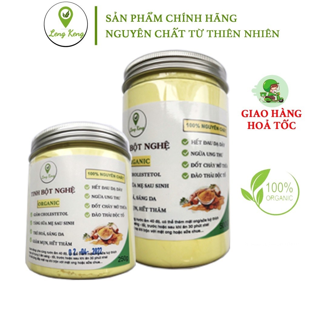 Tinh Bột Nghệ Nguyên Chất Organic LengKengFarm Từ Bột Nghệ Tươi