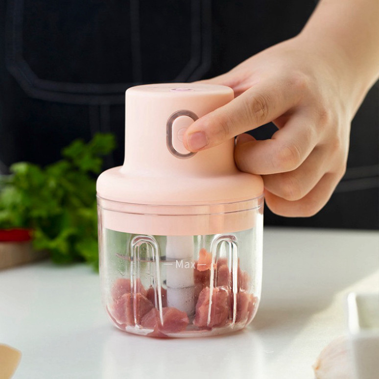 Máy Xay Thịt Cầm Tay Mini Sạc Điện – Máy Xay Tỏi Ớt, Củ Quả Đa Năng, Có Cổng Sạc Usb