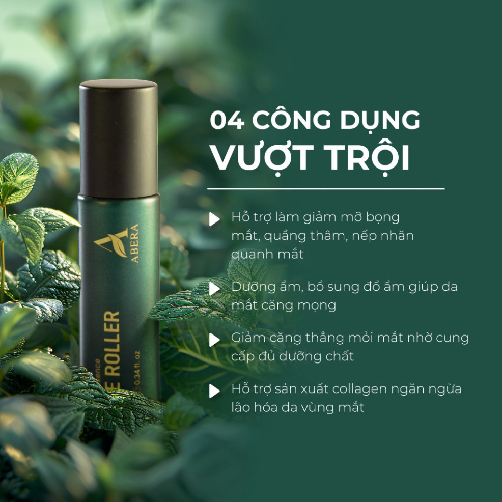 Thanh Lăn Bọng Mắt Abera 10ML - Làm Dịu Vùng Da Quanh Mắt, Giảm Bọng Mắt, Quầng Thâm Và Nếp Nhăn