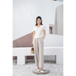 Áo croptop cổ nơ hai bên MMOutfit AO0424341