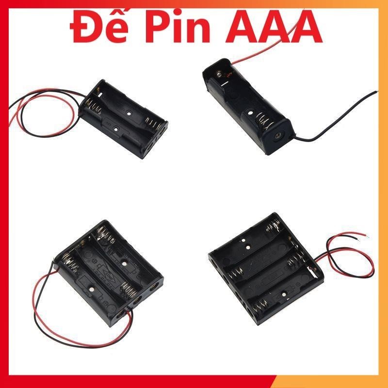 Đế Pin AAA Không Nắp 1Pin, 2 Pin, 3 Pin, 4 Pin -  AAA (Cỡ Pin Con Thỏ Loại Bé),Vỉ 4 Pin con thỏ nhỏ,