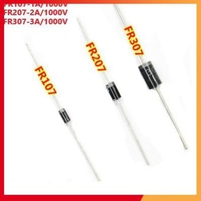 Túi 10 Con - FR107, FR207, FR307 - Diode Xung 1A 1000V Chân Cắm - Phục Hồi Nhanh