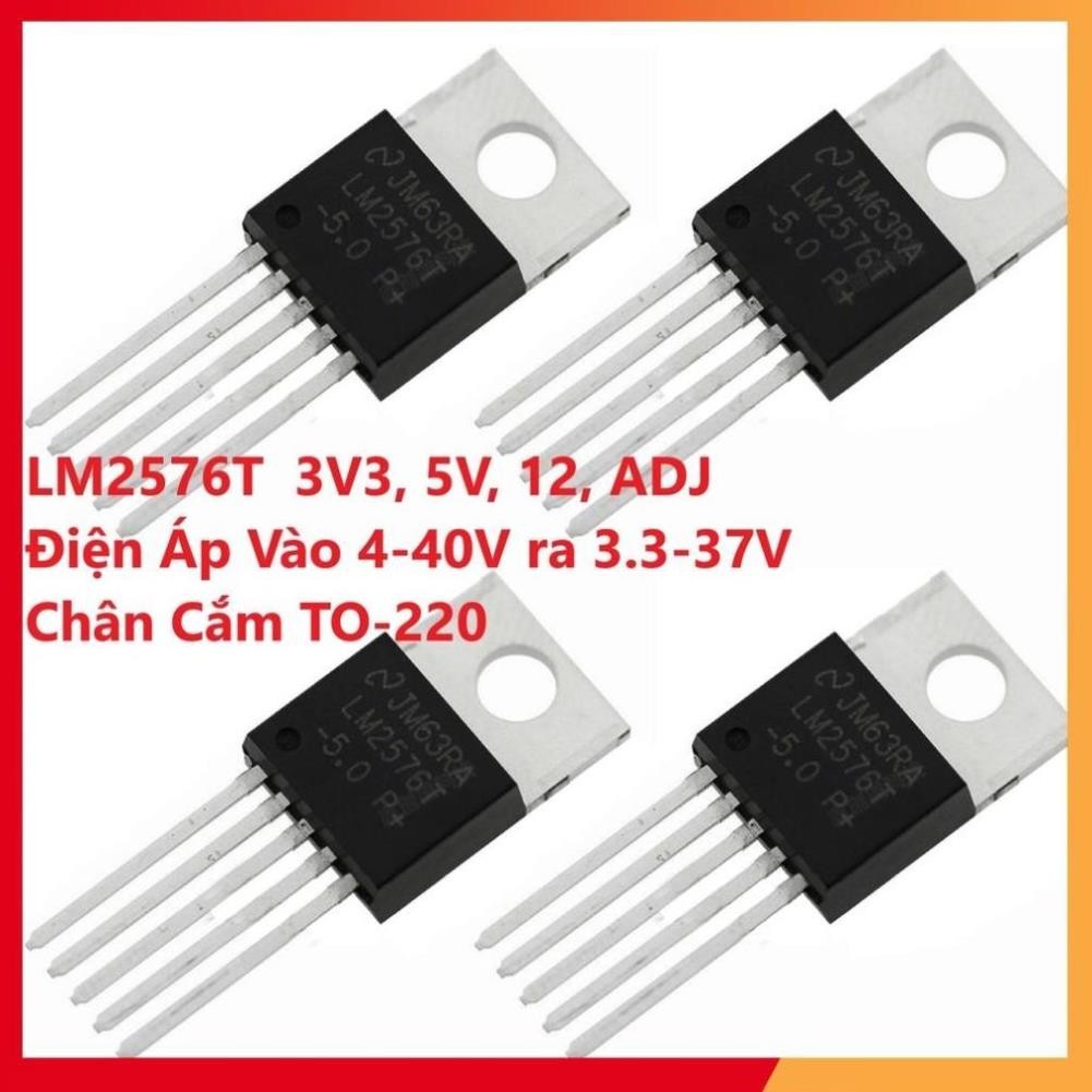 IC Nguồn Hạ Áp Buck 3A DC DC LM2576T 2576 3.3V 5V 12V ADJ Điện Áp Vào 4-40V ra 3.3-37V Chân Cắm TO-2