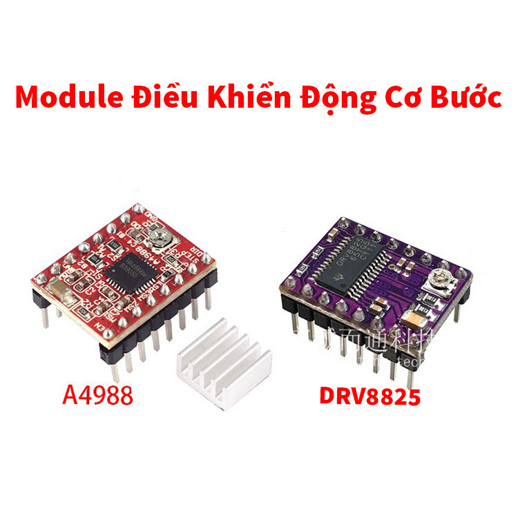 Module điều khiển động cơ bước A4988, DRV8825 (Kèm Tản Nhiệt)
