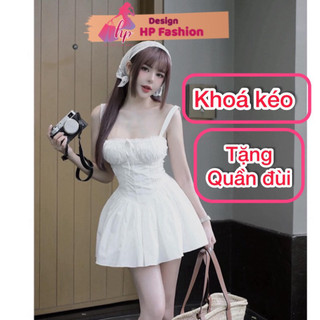 Đầm hai dây body thiết kế phối ren, váy kiểu nữ không mút màu đen trắng đi tiệc đi chơi sang chảnh G811 -HD