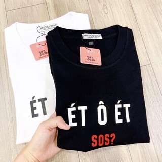 Áo thun nam nữ unisex in chữ ét ô ét bắt trend hài hước vải cotton thoáng mát cổ tròn HU AP