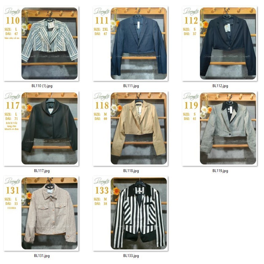 Áo Blazer Croptop (Ngắn <56cm) 2hand