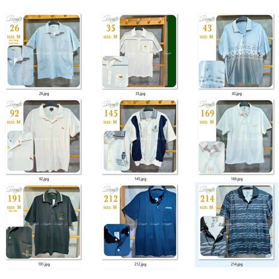 [size M] Áo nam cổ bẻ (Polo) 2hand