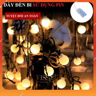 Dây đèn Led sử dụng Pin AA gắn bi nhỏ màu trắng đục dùng trang trí nhà cửa , tiệc tùng, tiệc cuối năm decor chụp hình