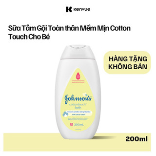 Sữa tắm gội toàn thân mềm mịn johnson's baby bath cotton touch - dung tích 200ml