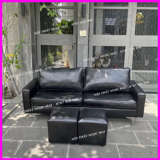 Combo sofa da simili siêu sang - sofa da tay vuông 1m80 đặt căn hộ - bh 12 tháng