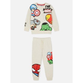 Bộ nỉ bông Primark Marvel màu be size 2 - 8y