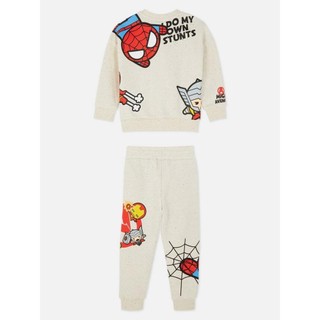Bộ nỉ bông Primark Marvel màu be size 2 - 8y