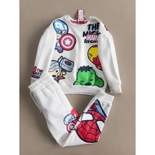 Bộ nỉ bông Primark Marvel màu be size 2 - 8y