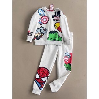 Bộ nỉ bông Primark Marvel màu be size 2 - 8y