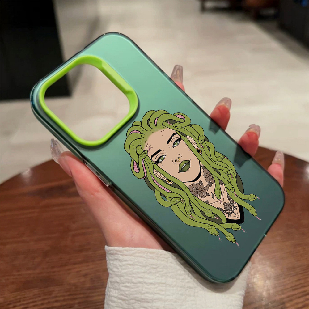 ốp iphone nhựa acrylic cứng chống sốc Snake girl iphone 6 7 8 plus x xr xs 11 12 13 14 pro max - dx2