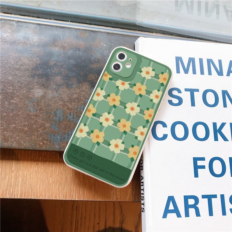 ốp iphone cạnh vuông hoa kẻ ô iphone 7plus 8plus xsmax 11 pro max 12 prm 13 14 promax 15prm plus - n