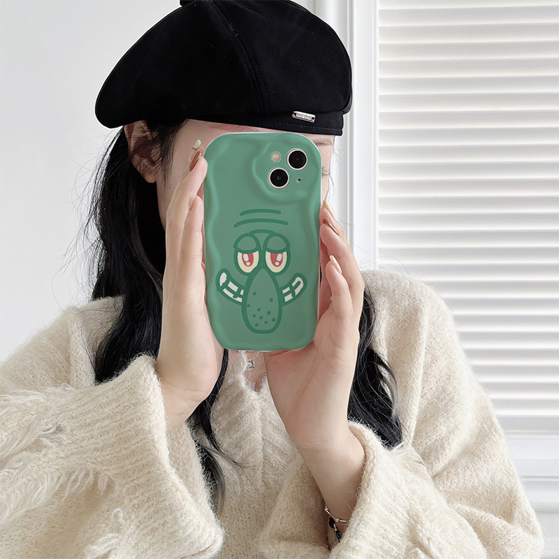 ốp iphone cạnh sóng nổi Quái vật xanh mũi to 6s 6splus 7 7plus 8 8plus x 11 12 13 14 max promax sk20