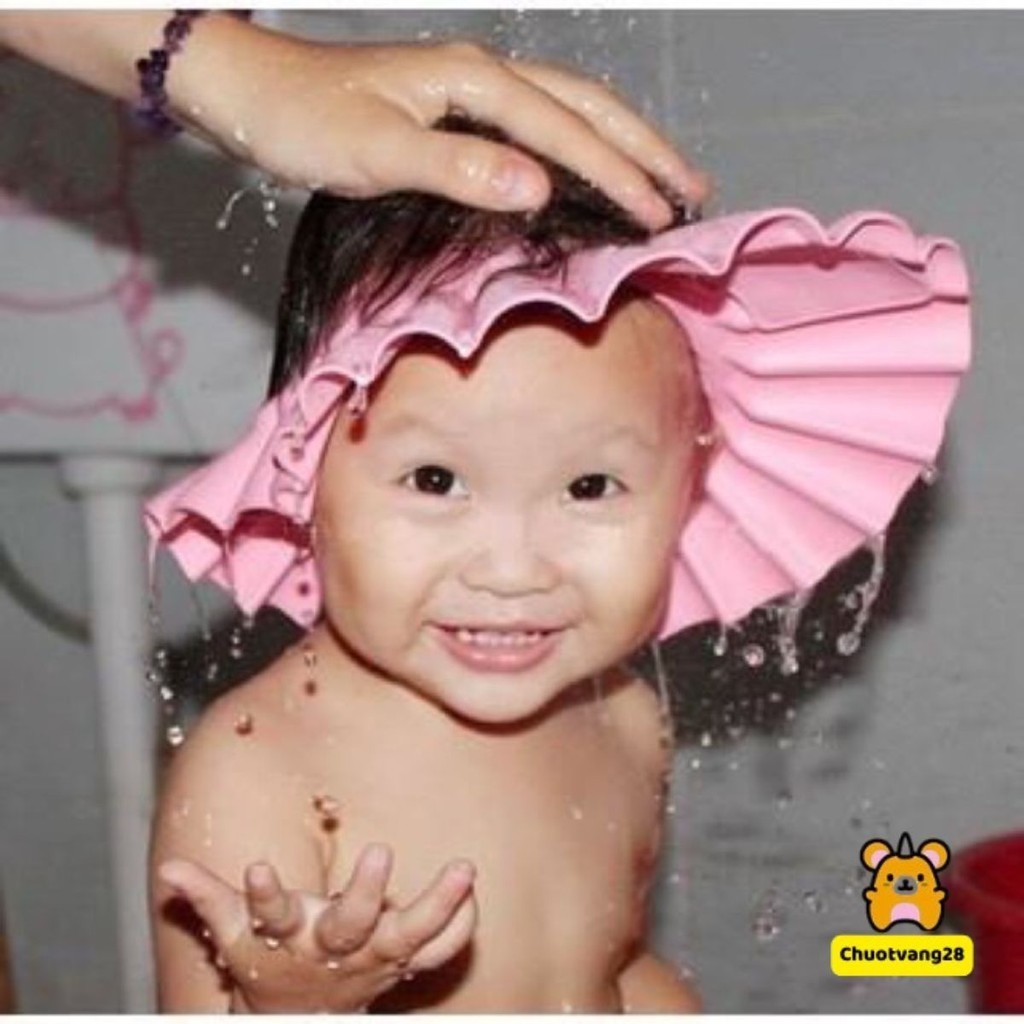 Mũ tắm gội đầu cho bé chống nước tiện lợi