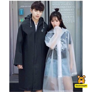[FREESHIP 99K] Áo mưa măng tô trắng đen Hàn Quốc