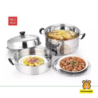 Nồi hấp inox 3 tầng
