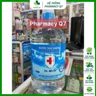 Nguyên thùng nước súc miệng dr. muối truyền thống chai lớn 1000ml - nuoc suc mieng nacl natriclorid dr muoi