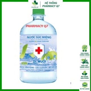 Nước Súc Miệng Dr. Muối Hương Vỏ Chanh chai lớn 1000ml - Nuoc suc mieng NaCL Natriclorid Dr Muoi huong chanh 1 lit