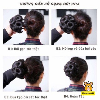 Búi tóc giả cho mẹ và bà