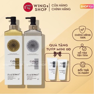 Cặp Dầu Gội Xả Collagen Vinge 1000ML | Giảm Rụng, Kích Mọc, Phục Hồi Tóc Hư Tổn, Wings Shop