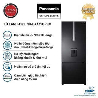 [TRẢ GÓP 0%] Tủ Lạnh 2 Cánh Panasonic 417 lít NR-BX471GPKV - Hàng Chính Hãng