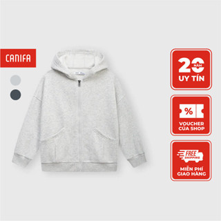 Áo khoác nỉ bé trai CANIFA có mũi dài tay khóa kéo 2OT23W013
