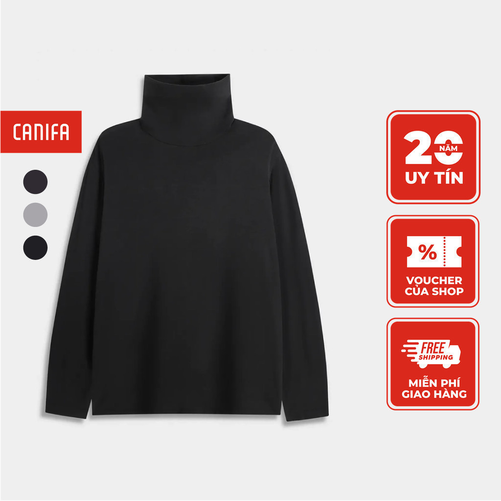 Áo giữ nhiệt nam CANIFA dài tay cổ cao form ôm  8IT23W003