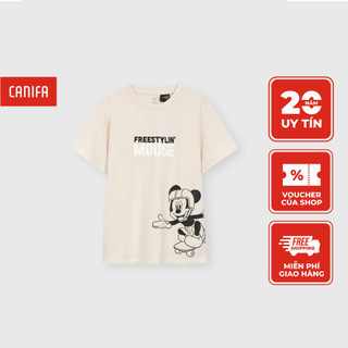 Áo phông bé trai CANIFA áo thun cổ tròn cộc tay in hình chuột mickey 2TS23W004