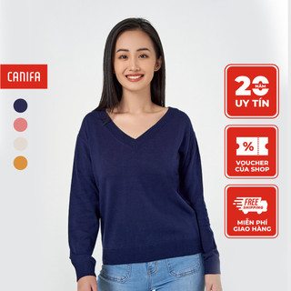 Áo len nữ CANIFA cổ tim chất liệu acrylic 6TE22W003