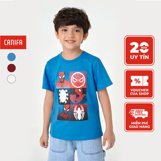 Áo phông bé trai CANIFA áo thun ngắn tay chất liệu cotton in hình Spiderman 2TS23W005