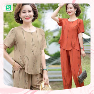 Xả Bộ đồ trung niên nữ mặc nhà cho mẹ và bà, bộ trung tuổi nữ sang trọng đi chơi big size u40 u50-TN01 - Kage Shop