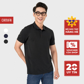 Áo polo nam canifa chất liệu cotton pha, cổ và gấu tay bằng bo 8tp22a009