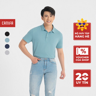 Áo polo nam CANIFA chất liệu cotton pha tay ngắn cổ bẻ sơ mi cao cấp 8TP22A001