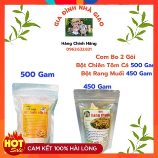 Com bo 2 gói bột chiên tôm cá 500 gam, bột rang muối 450 gam