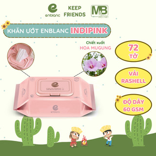 Khăn Ướt ENBLANC Cao Cấp INDIPINK 72 Tờ Chiết Xuất Hoa Mugung Không Mùi, Mềm Mại, Dịu Nhẹ, Lành Tính Cho Bé