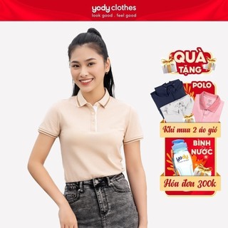[Sale xả hàng] Áo polo nữ phối nẹp sợi xe YODY vải cool compact siêu nhẹ, mềm mịn, thông thoáng APN5340